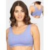 Fruit of the Loom Women’s Multi-Pack Tank Top Style Sports Bra(Heather Blue/ White/ Heather Grey)