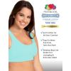 Fruit of the Loom Women’s Multi-Pack Tank Top Style Sports Bra(Modern Tapestry/White/Aruba Blue/Dutch Blue)