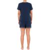 Fruit of the Loom Women’s Short Sleeve Tee and Short 2 Piece Sleep Set(Midnight Blue)