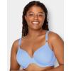 Fruit of the Loom Womens Smooth Cotton T-Shirt Bra – Ultra-Soft, Flexible, and Invisible Under Tees(Deja Blue/Skipper Blue/Grey Heather)