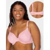 Fruit of the Loom Womens Smooth Cotton T-Shirt Bra – Ultra-Soft, Flexible, and Invisible Under Tees(Grey Heather/Blushing Rose)