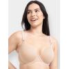 Fruit of the Loom Womens Smooth Cotton T-Shirt Bra – Ultra-Soft, Flexible, and Invisible Under Tees(Sand/ Black Hue)