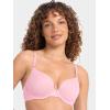 Fruit of the Loom Womens Smooth Cotton T-Shirt Bra – Ultra-Soft, Flexible, and Invisible Under Tees(White/Blushing Rose)
