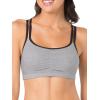 Fruit of the Loom Women’s Spaghetti Strap Cotton Sports Bra-All-Day Comfort(Grey With Black/White/Black)