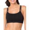 Fruit of the Loom Women’s Spaghetti Strap Cotton Sports Bra-All-Day Comfort(Grey With Black/White/Black)