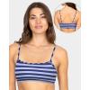 Fruit of the Loom Women’s Spaghetti Strap Cotton Sports Bra-All-Day Comfort(Rugby Stripe/Skipper Blue/Heather Grey)