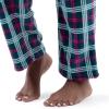 Fruit of the Loom Women’s Sueded Jersey Crew Top and Fleece Pant Sleep Set(Midnight Blue/Tartan Plaid)