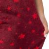Fruit of the Loom Women’s Sueded Jersey Crew Top and Fleece Pant Sleep Set(Red/Starry Sky)