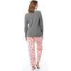 Fruit of the Loom Women’s Waffle V-Neck Top and Flannel Pant Sleep Set(Heather Grey/Snowy Trees)