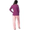 Fruit of the Loom Women’s Waffle V-Neck Top and Flannel Pant Sleep Set(Purple/Fluffy Trees)