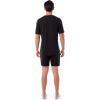 Fruit of the Loom mens 360 Stretch Short Sleeve V-neck Top and Short Sleep Pajama Set(Black)