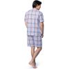 Fruit of the Loom mens Broadcloth Short Sleeve Pajama Set(Ivory/Blue/Red Plaid)