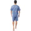 Fruit of the Loom mens Broadcloth Short Sleeve Pajama Set(Medium Blue)