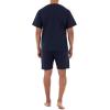 Fruit of the Loom mens Broadcloth Short Sleeve Pajama Set(Midnight Blue)
