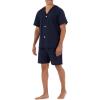 Fruit of the Loom mens Broadcloth Short Sleeve Pajama Set(Midnight Blue)