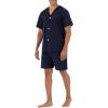 Fruit of the Loom mens Broadcloth Short Sleeve Pajama Set(Navy)