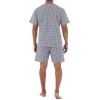 Fruit of the Loom mens Broadcloth Short Sleeve Pajama Set(Navy/White Check)