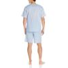 Fruit of the Loom mens Broadcloth Short Sleeve Pajama Set(Royal Stripe)