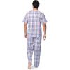 Fruit of the Loom mens Broadcloth Short Sleeve Top and Long Pants Pajama Set(Ivory/Blue/Red Plaid)