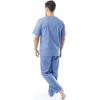 Fruit of the Loom mens Broadcloth Short Sleeve Top and Long Pants Pajama Set(Medium Blue)