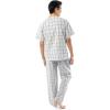 Fruit of the Loom mens Broadcloth Short Sleeve Top and Long Pants Pajama Set(Natural/Green Plaid)