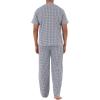 Fruit of the Loom mens Broadcloth Short Sleeve Top and Long Pants Pajama Set(Navy)