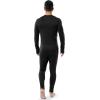 Fruit of the Loom mens Heavyweight Brushed Back Fleece Thermal Underwear Base Layer Set(Black)