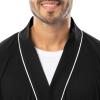 Fruit of the Loom mens Jersey Knit Kimono Robe(Black)