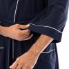 Fruit of the Loom mens Jersey Knit Kimono Robe(Navy)
