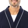 Fruit of the Loom mens Jersey Knit Kimono Robe(Navy)