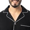 Fruit of the Loom mens Jersey Knit Pajama Sleep Set(Black)