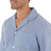 Fruit of the Loom mens Long Sleeve Broadcloth Pajama Set(Blue Stripe)