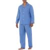 Fruit of the Loom mens Long Sleeve Broadcloth Pajama Set(French Blue)