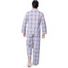 Fruit of the Loom mens Long Sleeve Broadcloth Pajama Set(Ivory/Blue/Red Plaid)
