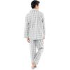 Fruit of the Loom mens Long Sleeve Broadcloth Pajama Set(Natural/Green Plaid)