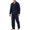 Fruit of the Loom mens Long Sleeve Broadcloth Pajama Set(Navy)