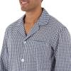 Fruit of the Loom mens Long Sleeve Broadcloth Pajama Set(Navy/White Check)