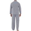 Fruit of the Loom mens Long Sleeve Broadcloth Pajama Set(Navy/White Check)