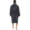 Fruit of the Loom mens Solid Plush Fleece Robe(Grey)