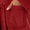 Fruit of the Loom mens Solid Plush Fleece Robe(Red)