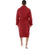 Fruit of the Loom mens Solid Plush Fleece Robe(Red)
