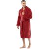 Fruit of the Loom mens Solid Plush Fleece Robe(Red)