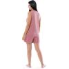 Fruit of the Loom womens Breathable Tank Top and Short 2 Piece Sleep Set(Antique Blush Heather)