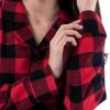 Fruit of the Loom womens Flannel Sleep Shirt(Buffalo Check)