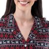 Fruit of the Loom womens Flannel Sleep Shirt(Fair Isle Black)