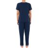 Fruit of the Loom womens Short Sleeve Tee and Pant 2 Piece Sleep Set(Midnight Blue)