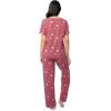 Fruit of the Loom womens Short Sleeve Tee and Pant 2 Piece Sleep Set(Red/Hearts)