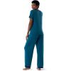 Fruit of the Loom womens Short Sleeve Tee and Pant 2 Piece Sleep Set(Turquoise)