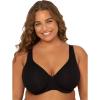 Fit For Me By Fruit of the Loom Women’s Plus Size Cotton Unlined Underwire Bra-Pinch-Free Straps – Side and Back Smoothing(Black Hue)