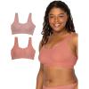 Fruit of The Loom Women’s 2-Pack Full Coverage Wireless Bra w/ Built In Pads – All Day Comfort(Desertdusk/Rose Shadow)